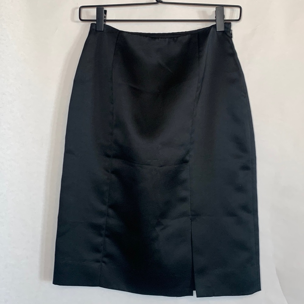 Nicole Miller Black Satin Pencil Skirt